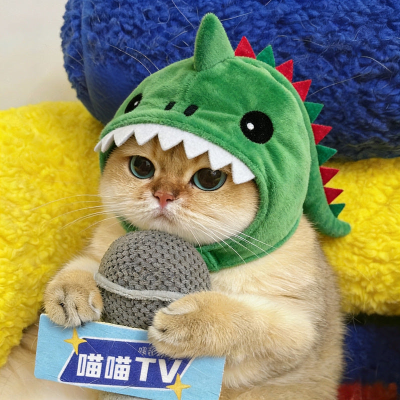 Novadrive Cute Dinosaur Dog Costume - Funny pet Halloween Headgear Hat