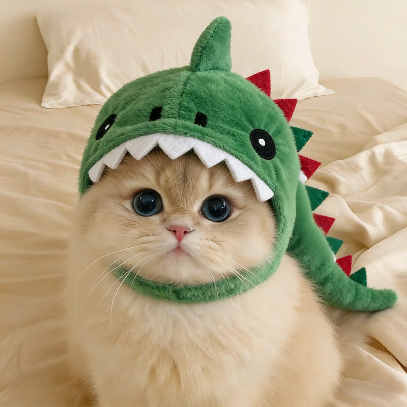 Novadrive Cute Dinosaur Dog Costume - Funny pet Halloween Headgear Hat