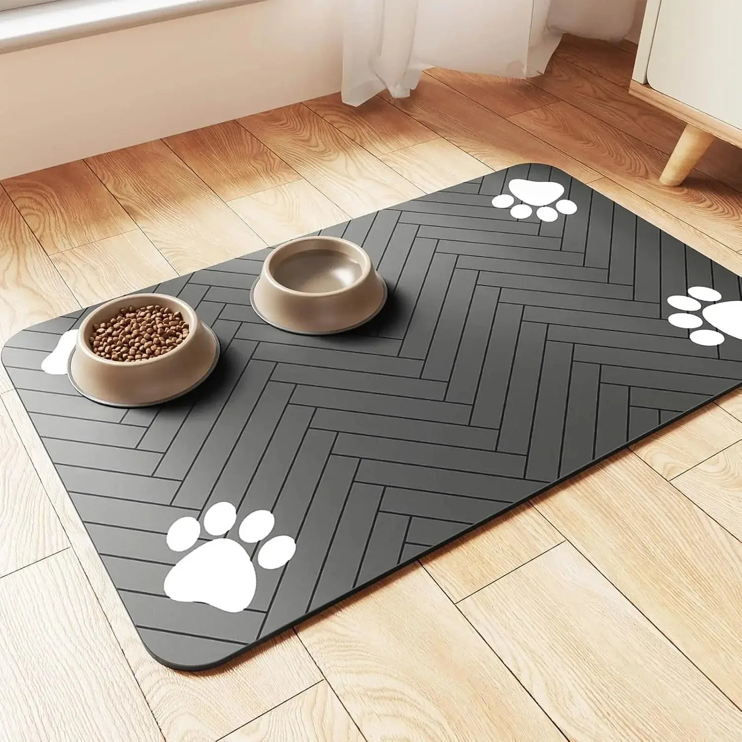 Premium absorbent pet feeding mat-Non-Slip & waterproof