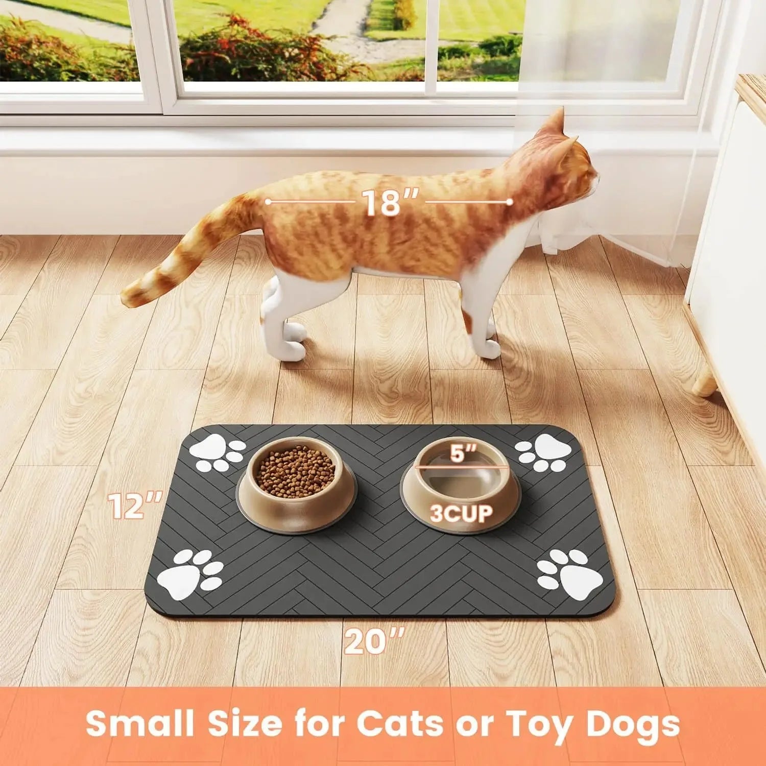 Premium absorbent pet feeding mat-Non-Slip & waterproof