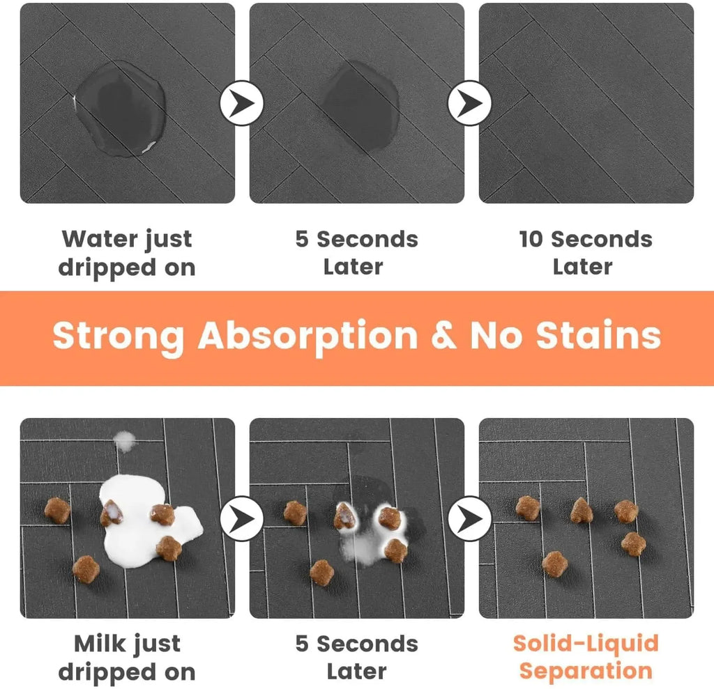 Premium absorbent pet feeding mat-Non-Slip & waterproof