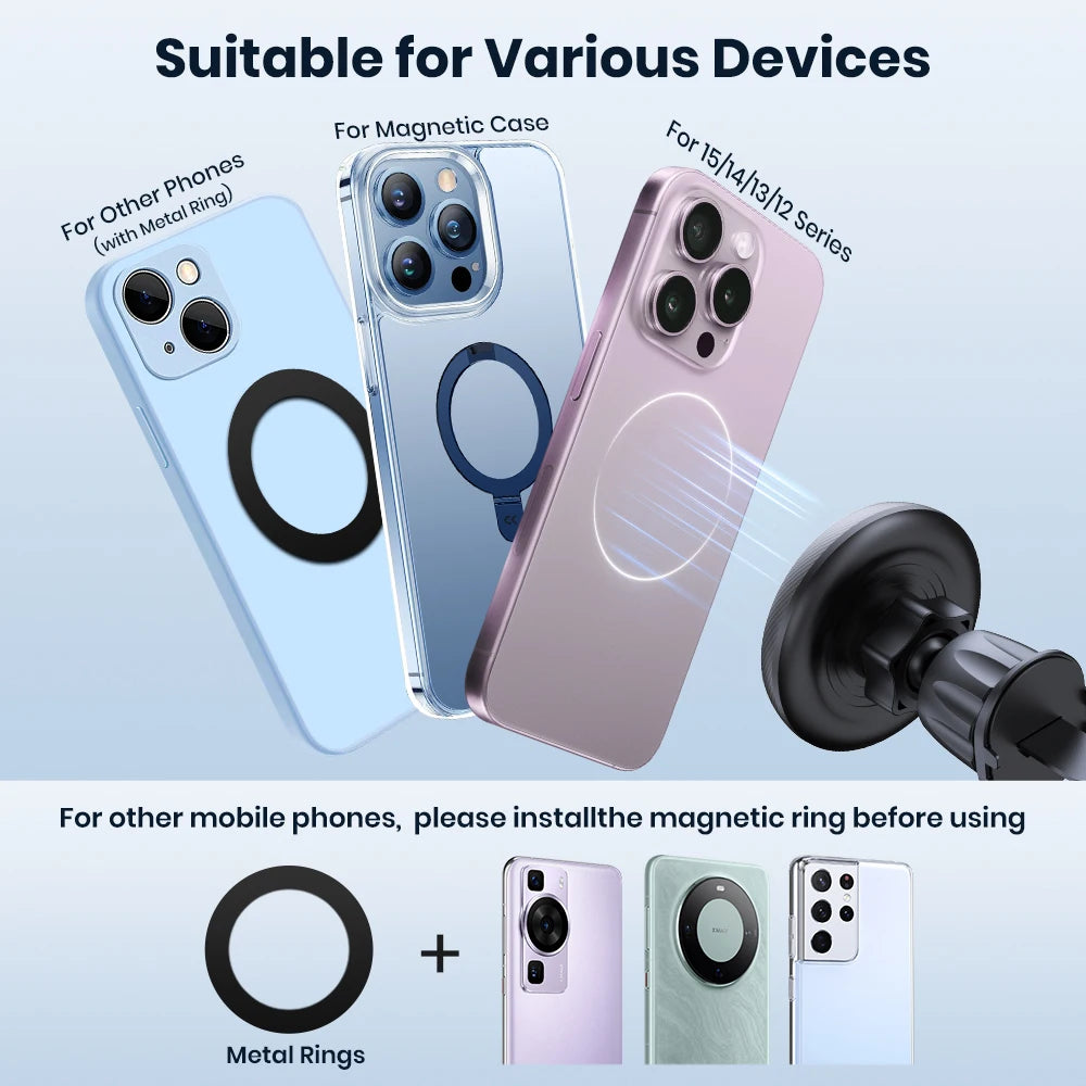 Magnetic MagSafe Car Phone Mount - Sure & Stable for Any Drive