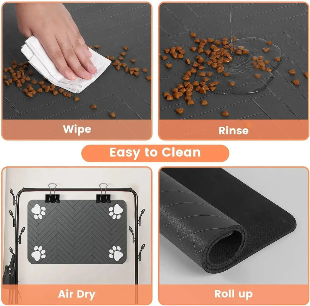 Premium absorbent pet feeding mat-Non-Slip & waterproof