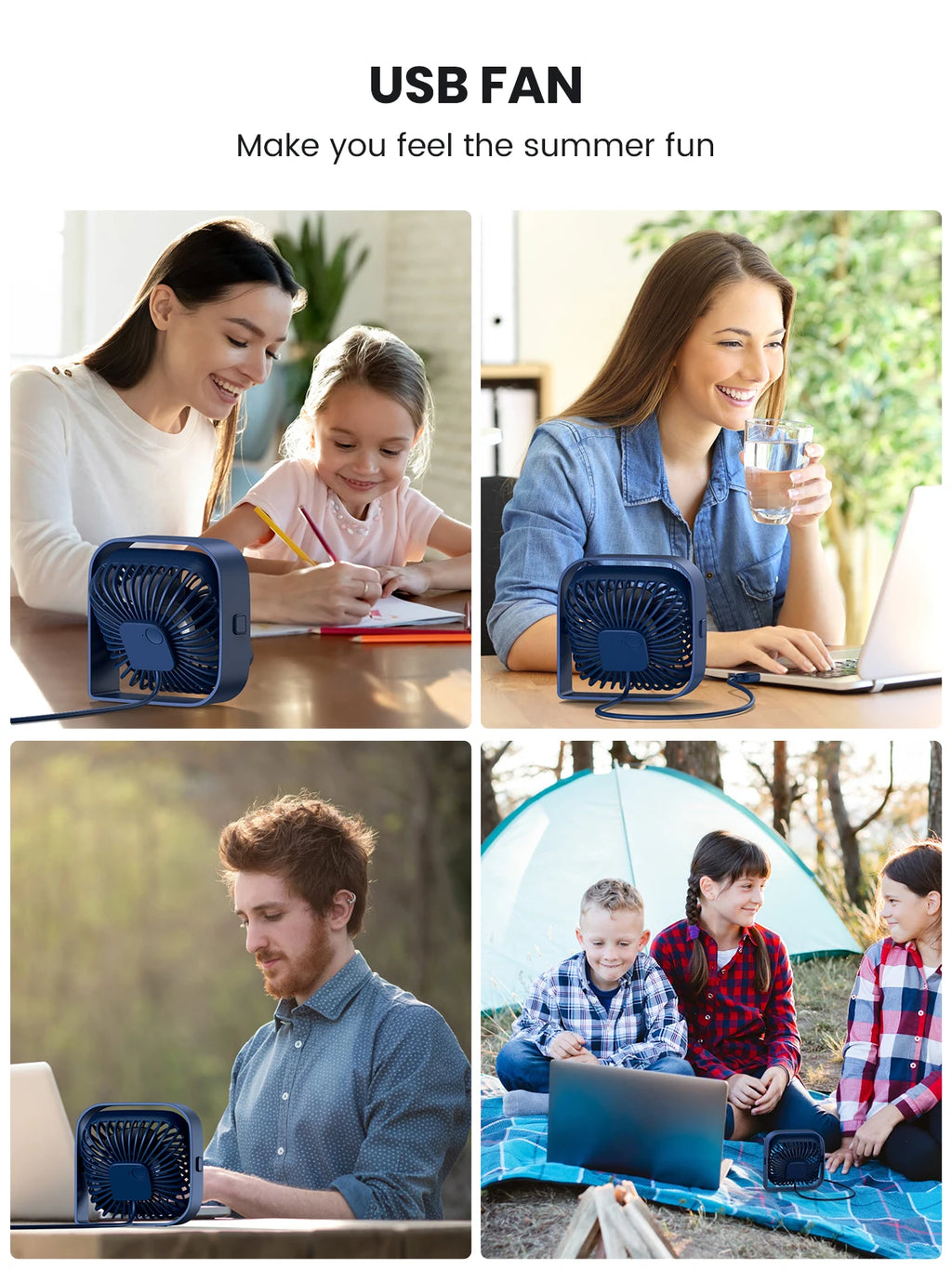 No drive BreezePro:Ultra-Quiet Portable USB Desk Fan
